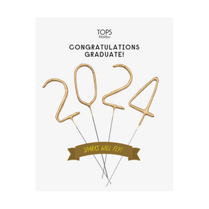 Mini Gold 2024 Number Sparkler Wands Card - Graduation Ellie and Piper Mini Gold 2024 Number Sparkler Wands Card - Graduation Ellie and Piper