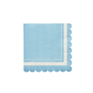 Sky Scalloped Edge Cocktail Napkins - Ellie and Piper