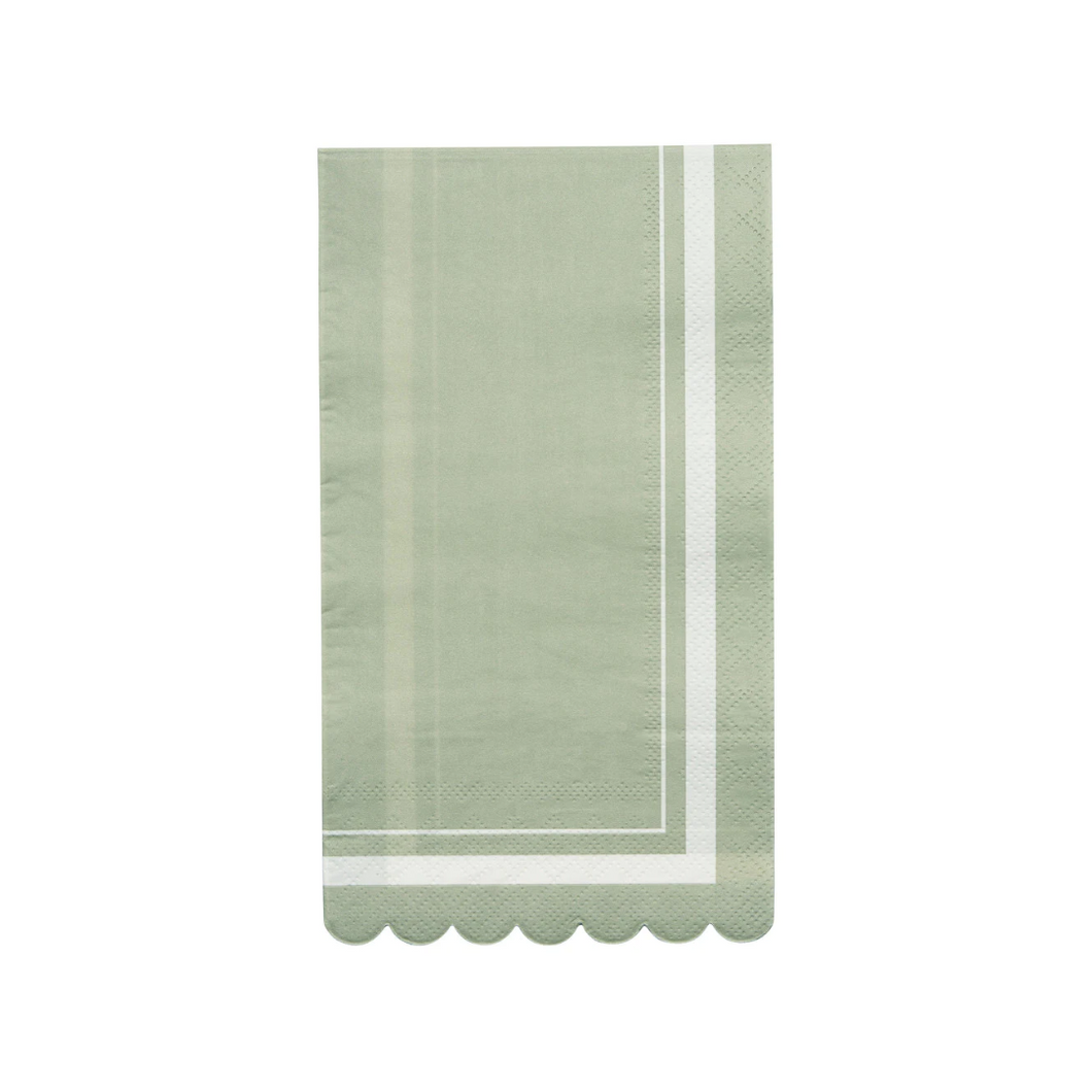 Sage Scalloped Edge Guest Towels - Ellie and Piper