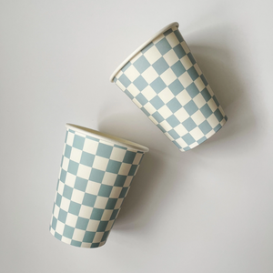 Blue Checkered Cups - Ellie and Piper