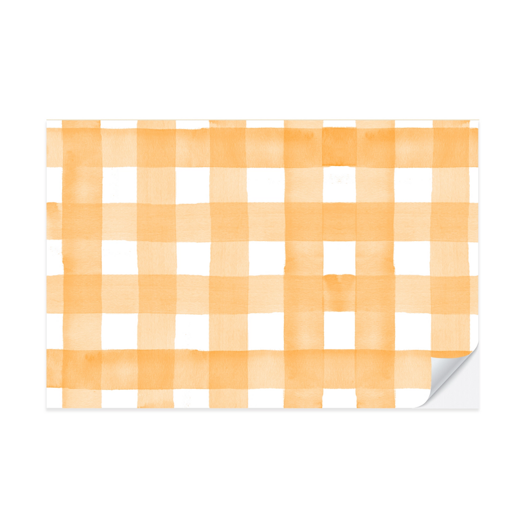 Orange Gingham Placemat Pad - Ellie and Piper