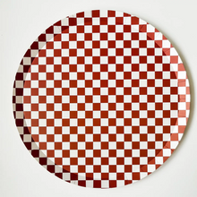 Checkered Red Matte Plate - Ellie and Piper