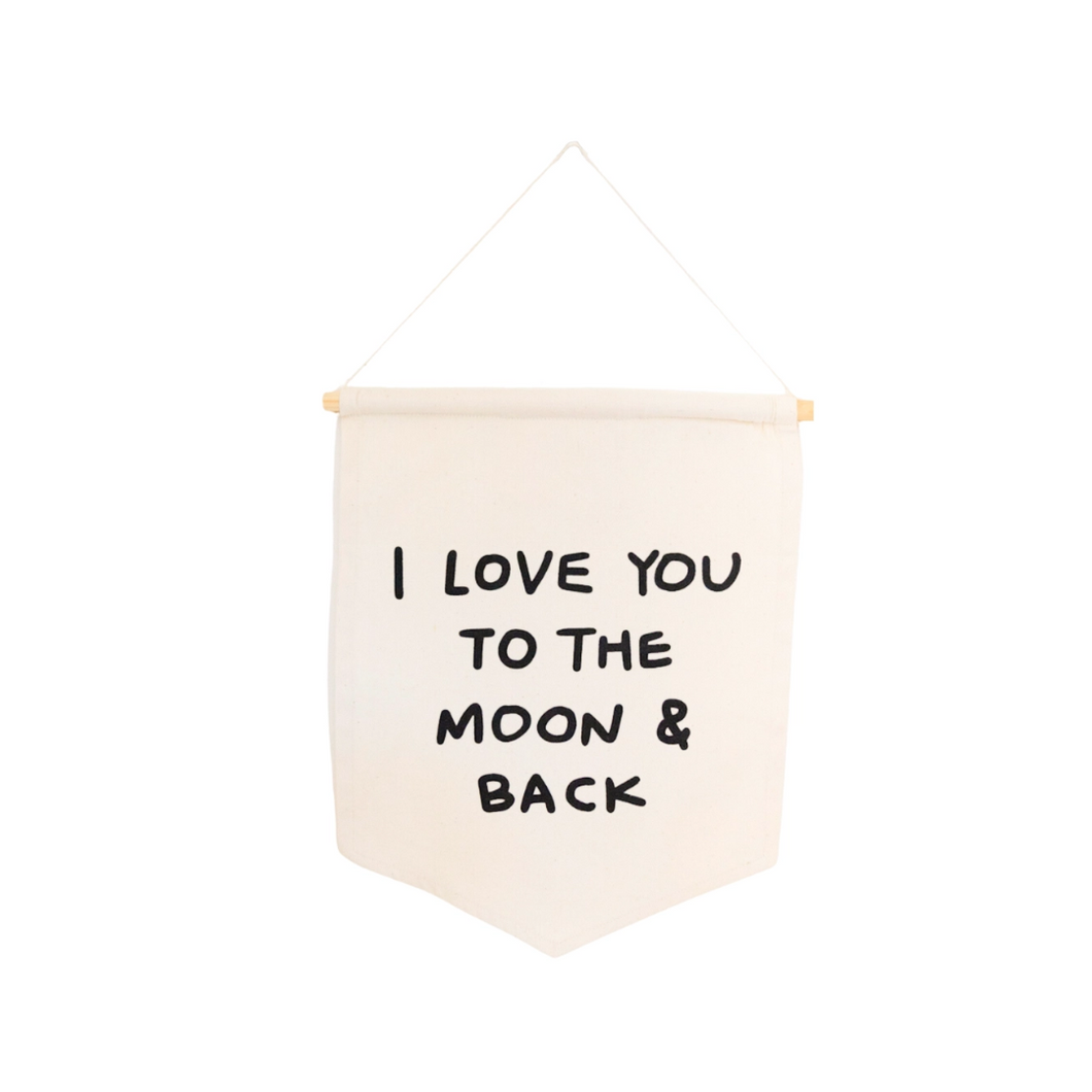 I Love You To the Moon and Back Hang Sign - Ellie and Piper
