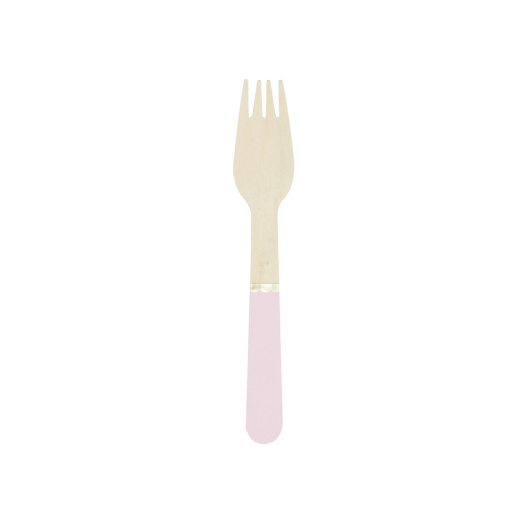 Small Wooden Forks Pastel Pink - Ellie and Piper