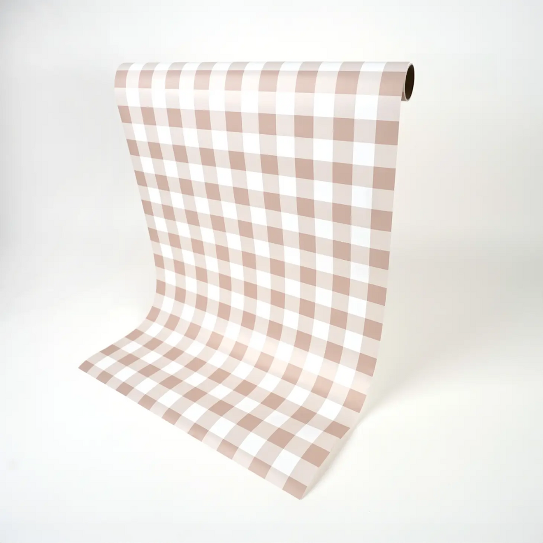 Brown Gingham Paper Table Runner - Ellie and Piper