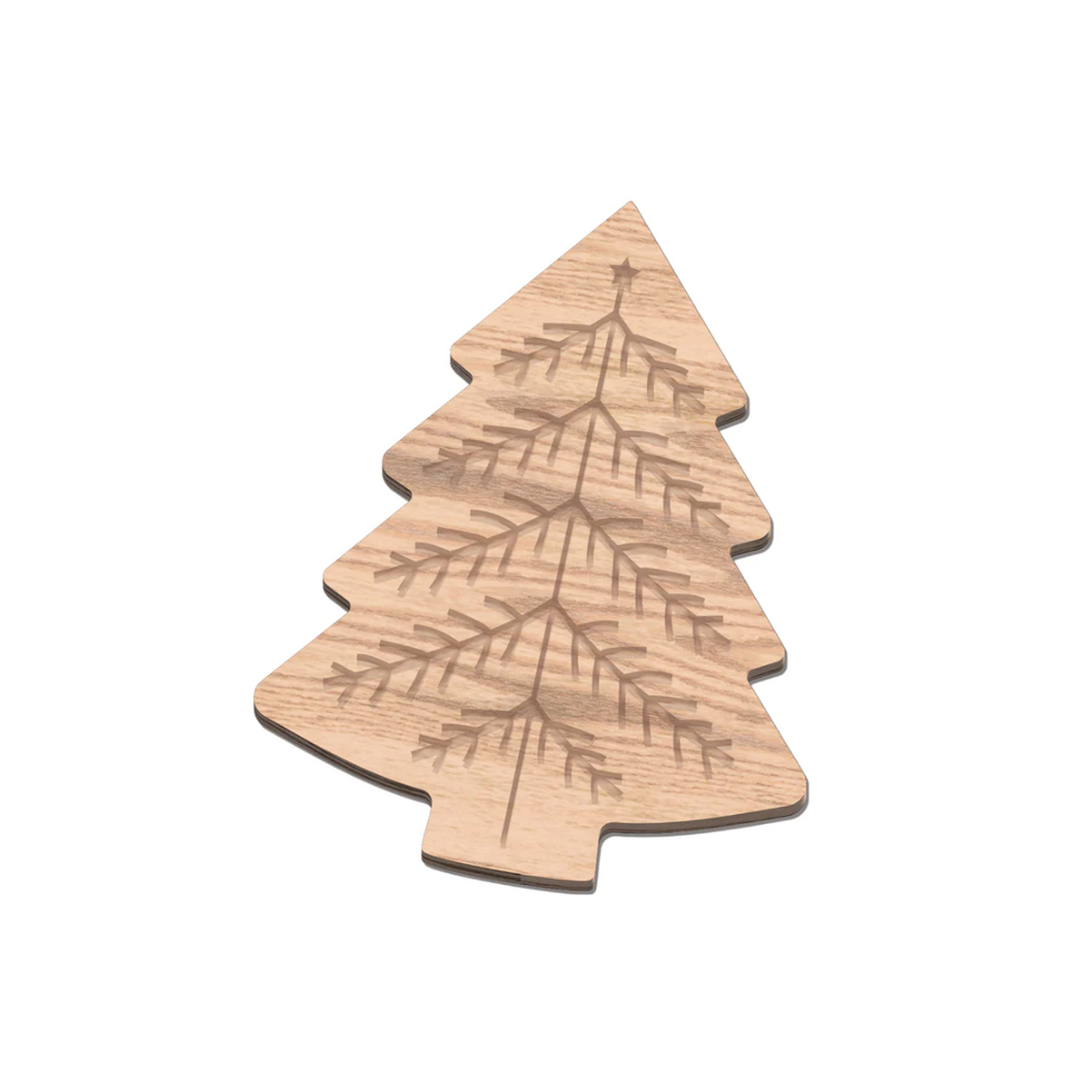 Christmas Memories Christmas Tree Shaped Bamboo Cutting Board - Ellie and Piper