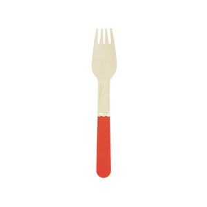 Small Red And Gold Wooden Forks - Ellie and Piper
