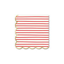 Holly & Stripes Scalloped Stripes Paper Cocktail Napkin - Ellie and Piper