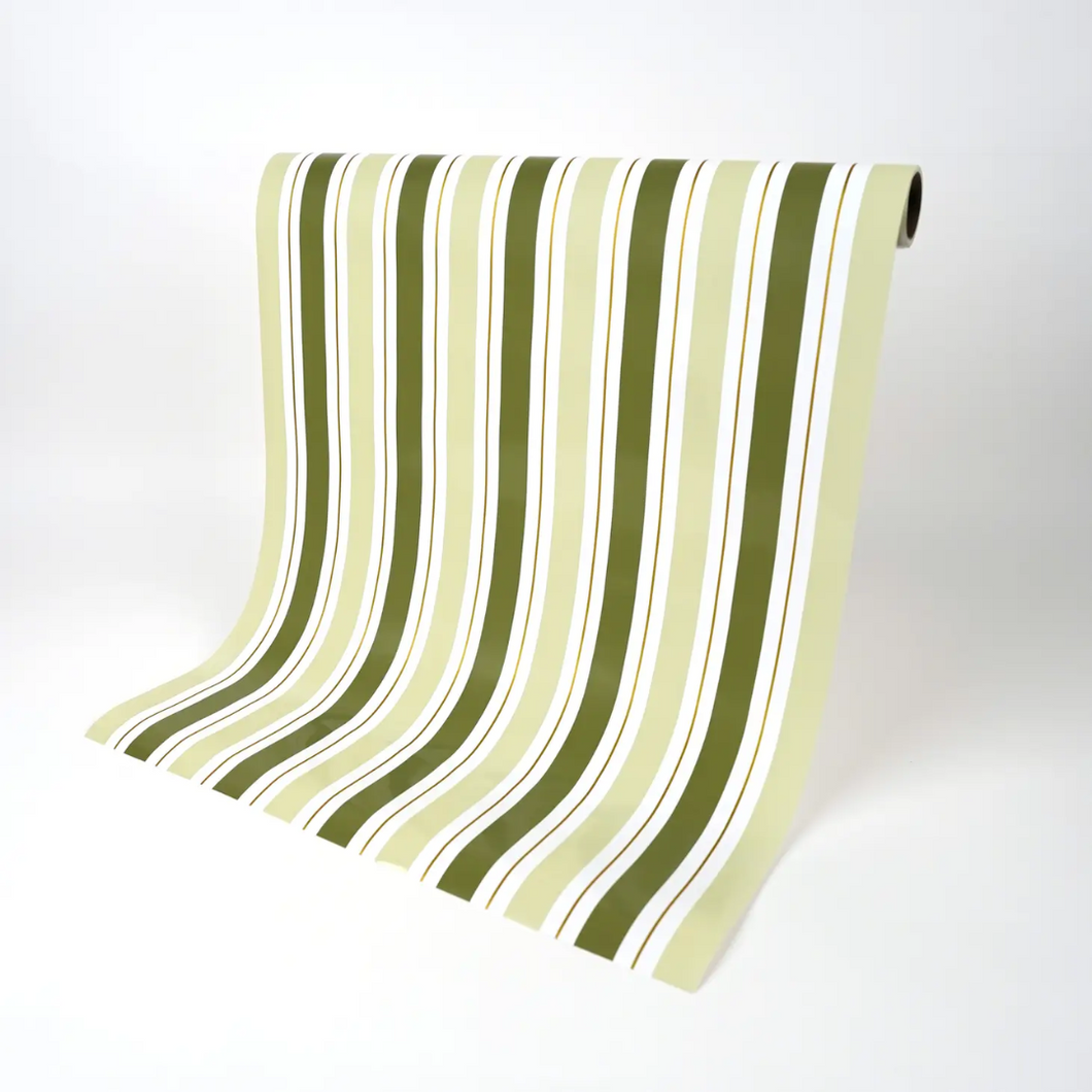 Green Stripe Paper Table Runner - Ellie and Piper