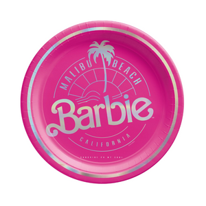 Malibu Barbie 7" Round Metallic Plates - Ellie and Piper