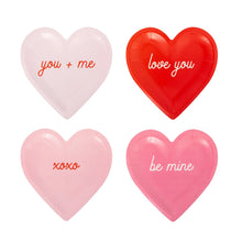 Conversation Heart Shaped Paper Plates - Ellie and Piper