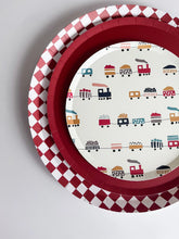 Checkered Red Matte Plate - Ellie and Piper