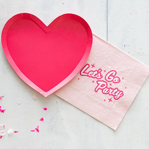 Haute Pink Heart Shaped Paper Plates - Ellie and Piper