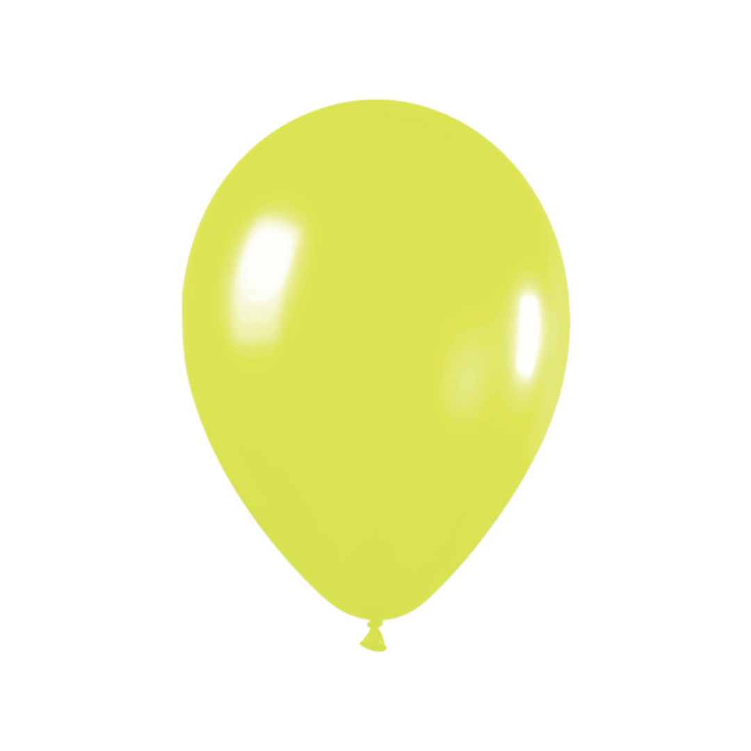 11" Neon Yellow Latex Balloon