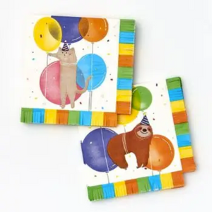 Balloon Party Animals Fringe Napkins - Ellie and Piper