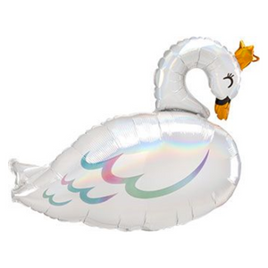 Iridescent Swan Shaped Mylar Balloon - Ellie and Piper