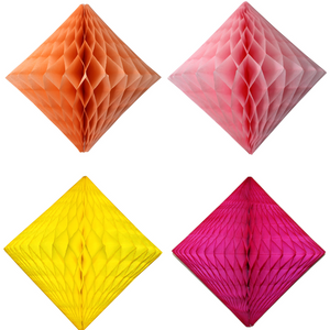 Hanging Diamond Honeycomb Decoration - (3 Colors) - Ellie and Piper