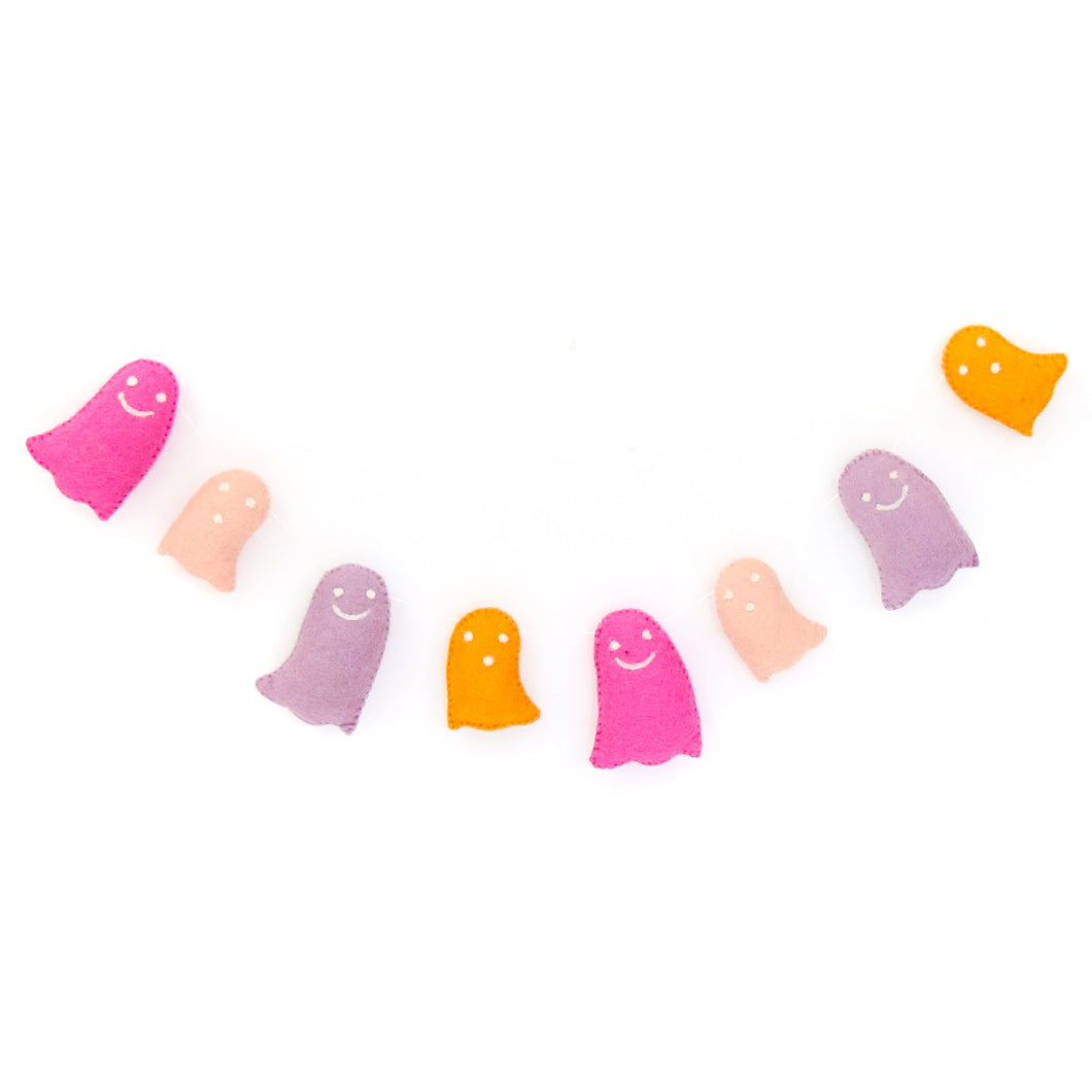 Pastel Ghost Felt Garland - Ellie and Piper