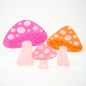 Pink Acrylic Mushroom Set - Ellie and Piper