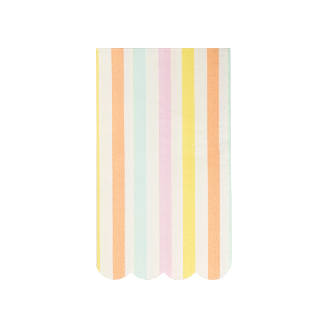 Spring Stripe Scallop Paper Dinner Napkin - Ellie and Piper