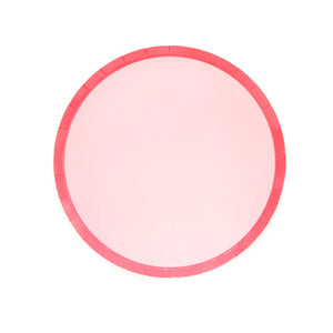 Color Blocked Small Paper Plates - Pink/Strawberry - Ellie and Piper