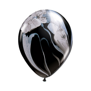11" Black and White Marble Latex Balloon - Ellie and Piper