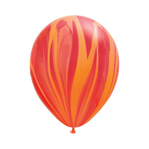 11" Red and Orange Marble Latex Balloon - Ellie and Piper