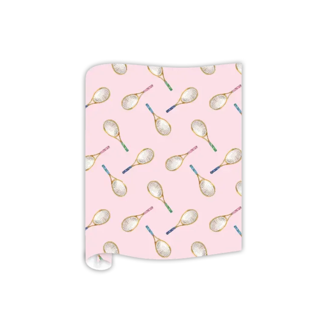 Hand Painted Tennis Racket Pattern Table Runner | Ellie and Piper