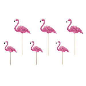 Flamingo Cake Toppers + Food Picks - Ellie and Piper