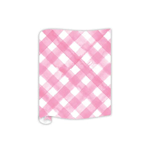 Watercolor Buffalo Check Pink Table Runner - Ellie and Piper