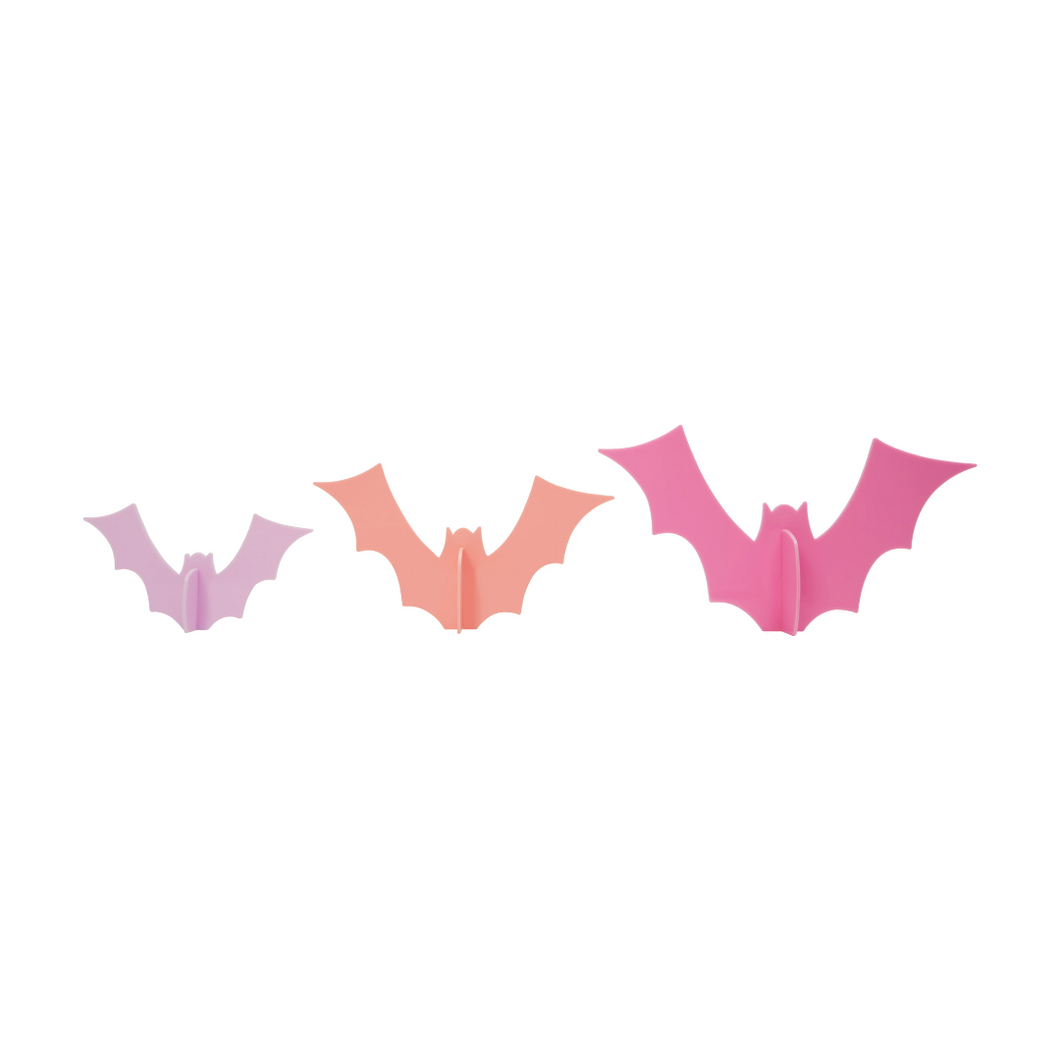 Acrylic 3D Bats (Pink) - Ellie and Piper