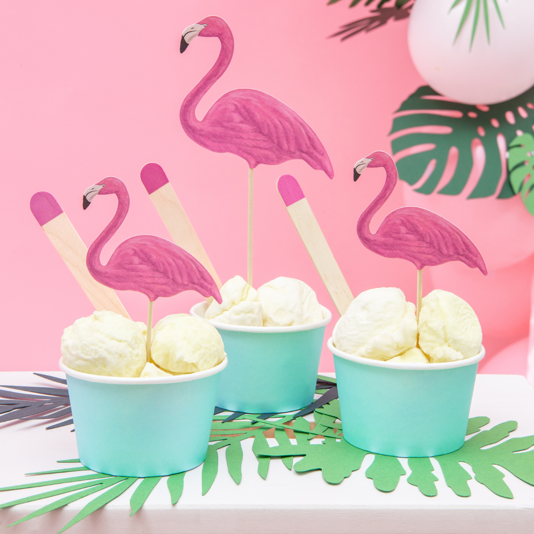Flamingo Cake Toppers Food Picks Ellie and Piper