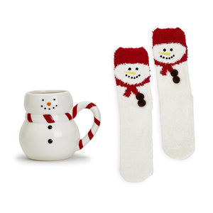 Holiday Reindeer Ceramic Mug & Slipper Socks Set
