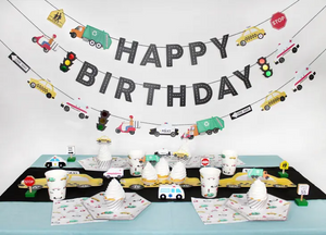 Transportation Birthday Banner - Ellie and Piper