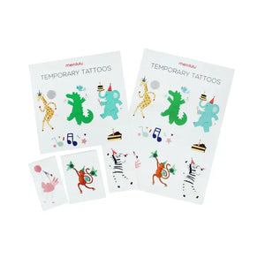 Party Animals Temporary Tattoos - 2 Sheets - Ellie and Piper