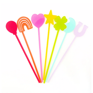 Acrylic Lucky Charm Drink Stirrers - Ellie and Piper