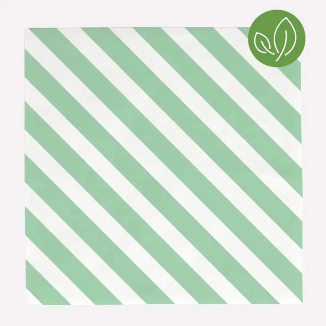 Aqua Stripe Paper Napkins - Ellie and Piper