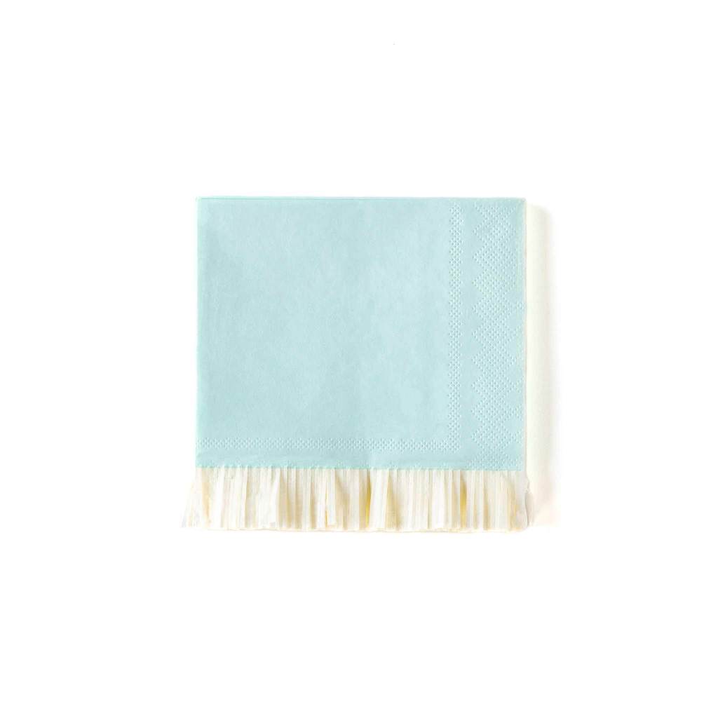Baby Blue Fringed Cocktail Napkins - Ellie and Piper