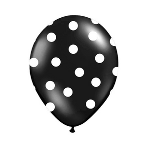 Black Polka Dot Latex Balloons (Set of 6) - Ellie and Piper
