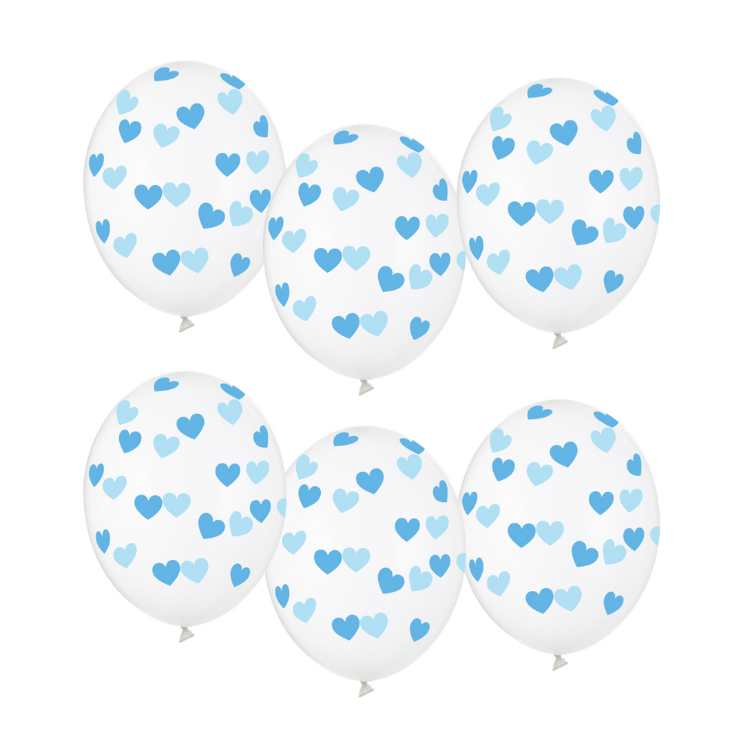 Crystal Clear Blue Hearts Mini Balloon Bouquet - Ellie and Piper