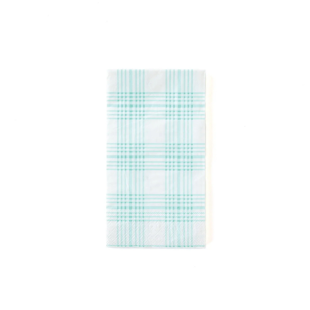 Blue Plaid Guest Towel Paper Napkin - Ellie and Piper