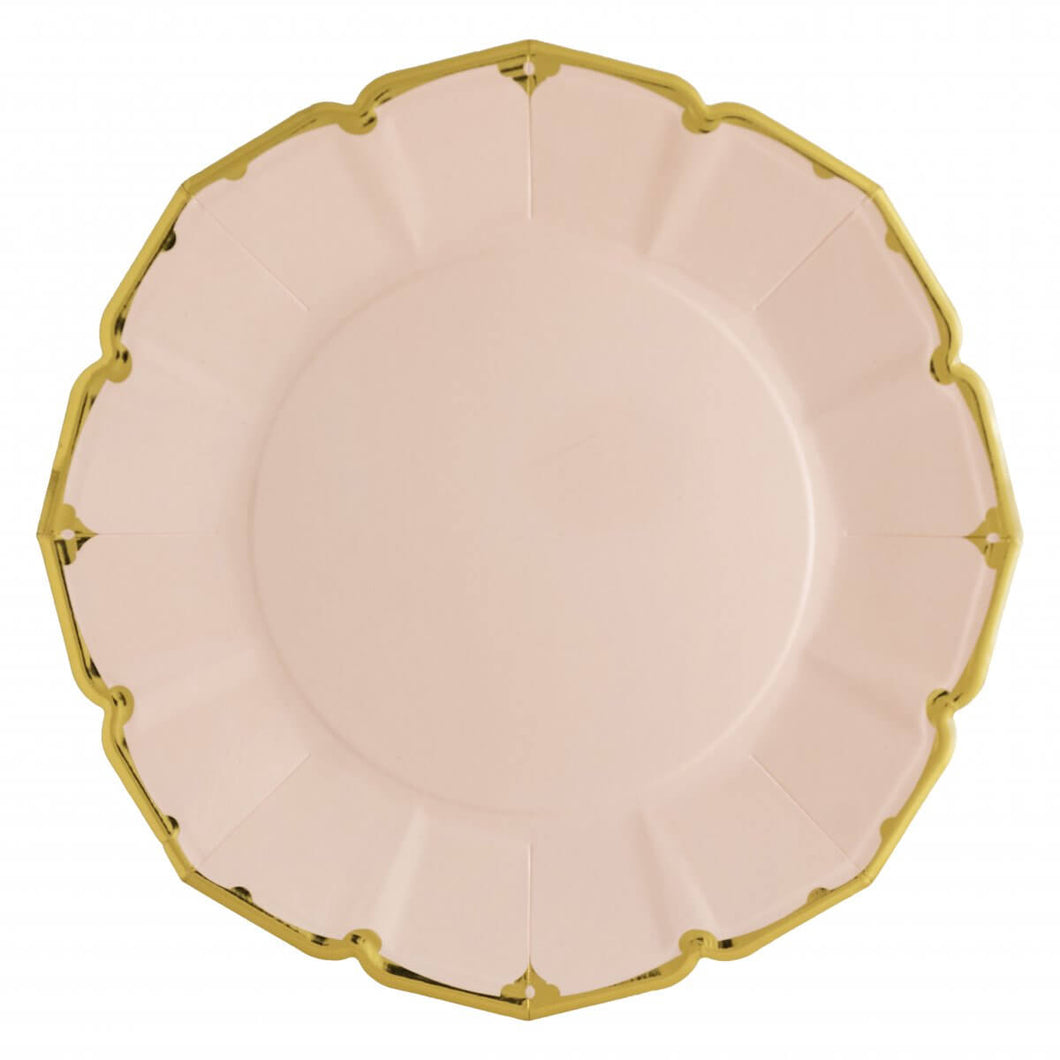 Ornate Blush Pink Dinner Paper Plates - Ellie and Piper