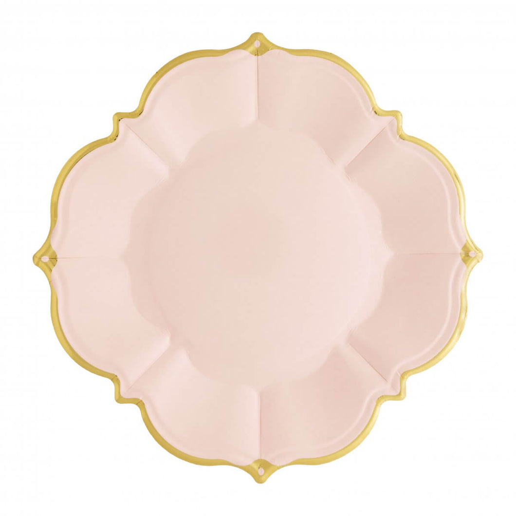 Ornate Blush Pink Lunch Paper Plates - Ellie and Piper