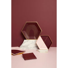 Bordeaux Maroon Pink Color Block Small Paper Plates - Ellie and Piper