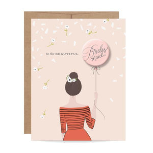 Bridesmaid Button Card - Brunette - Ellie and Piper