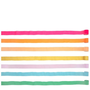 Bright Rainbow Crepe Paper Streamers - Ellie and Piper