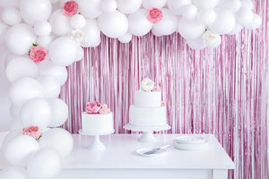 Heather Pink Fringe Curtain Backdrop - Ellie and Piper