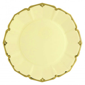 Ornate Canary Yellow Dinner Paper Plates - Ellie and Piper