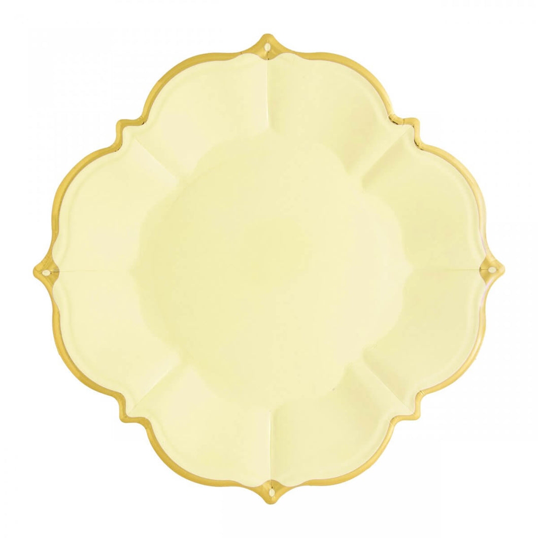 Ornate Canary Yellow Lunch Paper Plates - Ellie and Piper