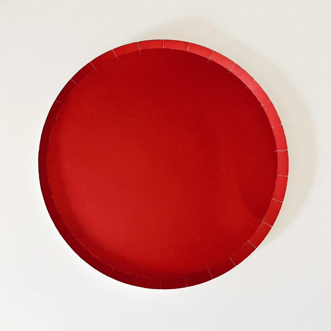 Matte Red Large Paper Plates Ellie and Piper